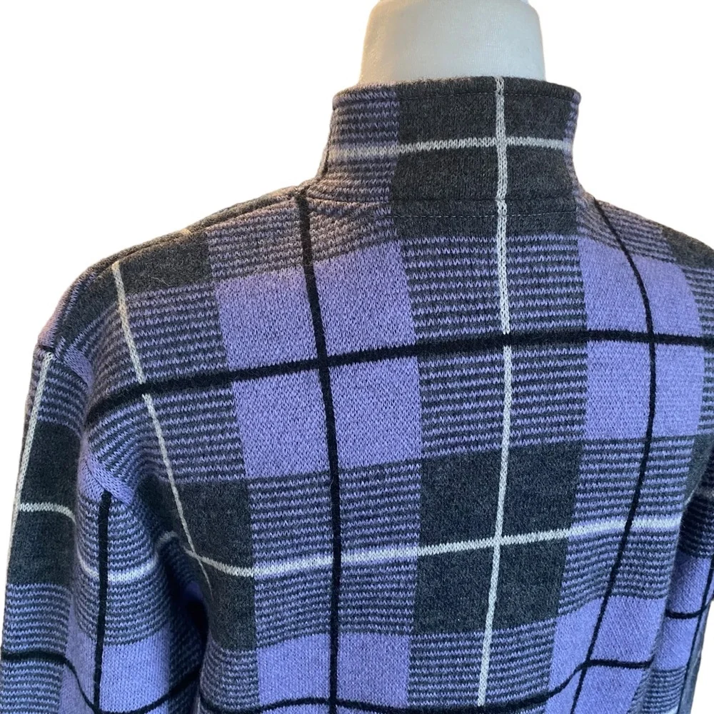 Doncaster Lavender/Grey Wool Plaid Knit Jacket Medium